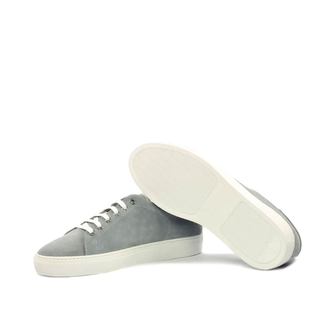 Sneakers Jersey en daim gris clair - Semelles Blanches – vue 2
