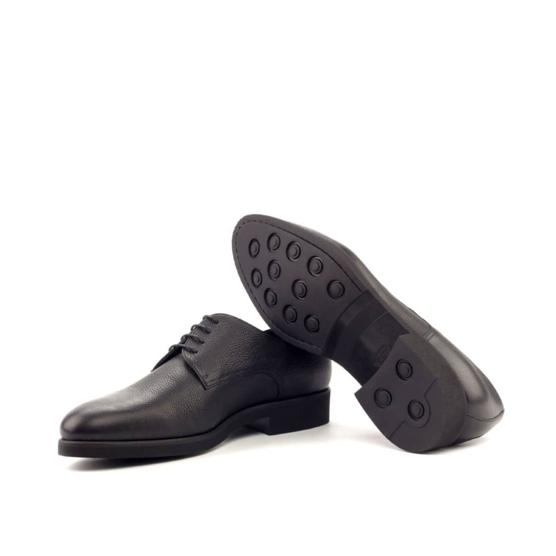 Derbie Blucher en cuir grainé noir - Semelles Caoutchouc Xtralight – vue 2