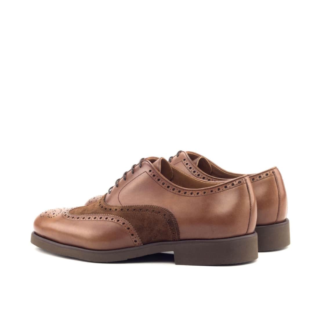 Richelieu fleuri en cuir et daim marron - Semelles caoutchouc – vue 3
