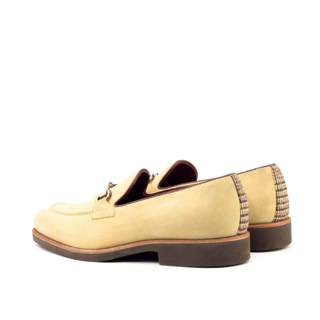 Mocassin à mors en daim beige - Semelles Caoutchouc – vue 3