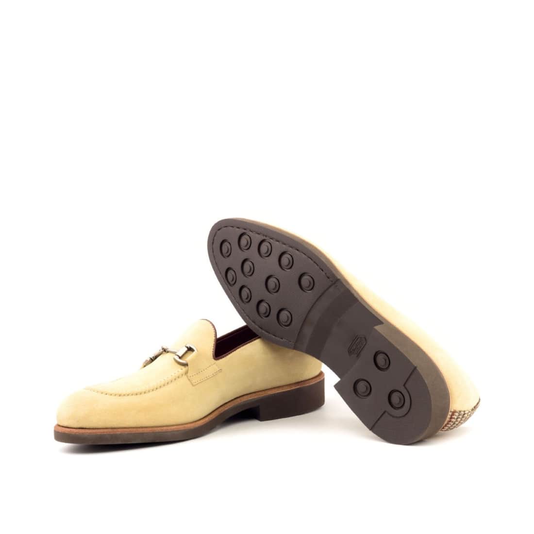 Mocassin à mors en daim beige - Semelles Caoutchouc – vue 2
