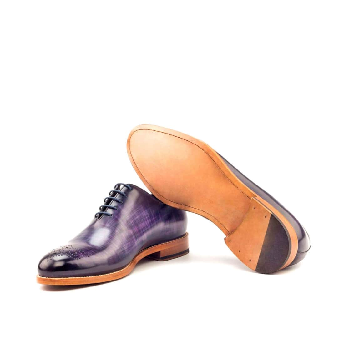 One Cut fleuri en cuir patiné violet – vue 3