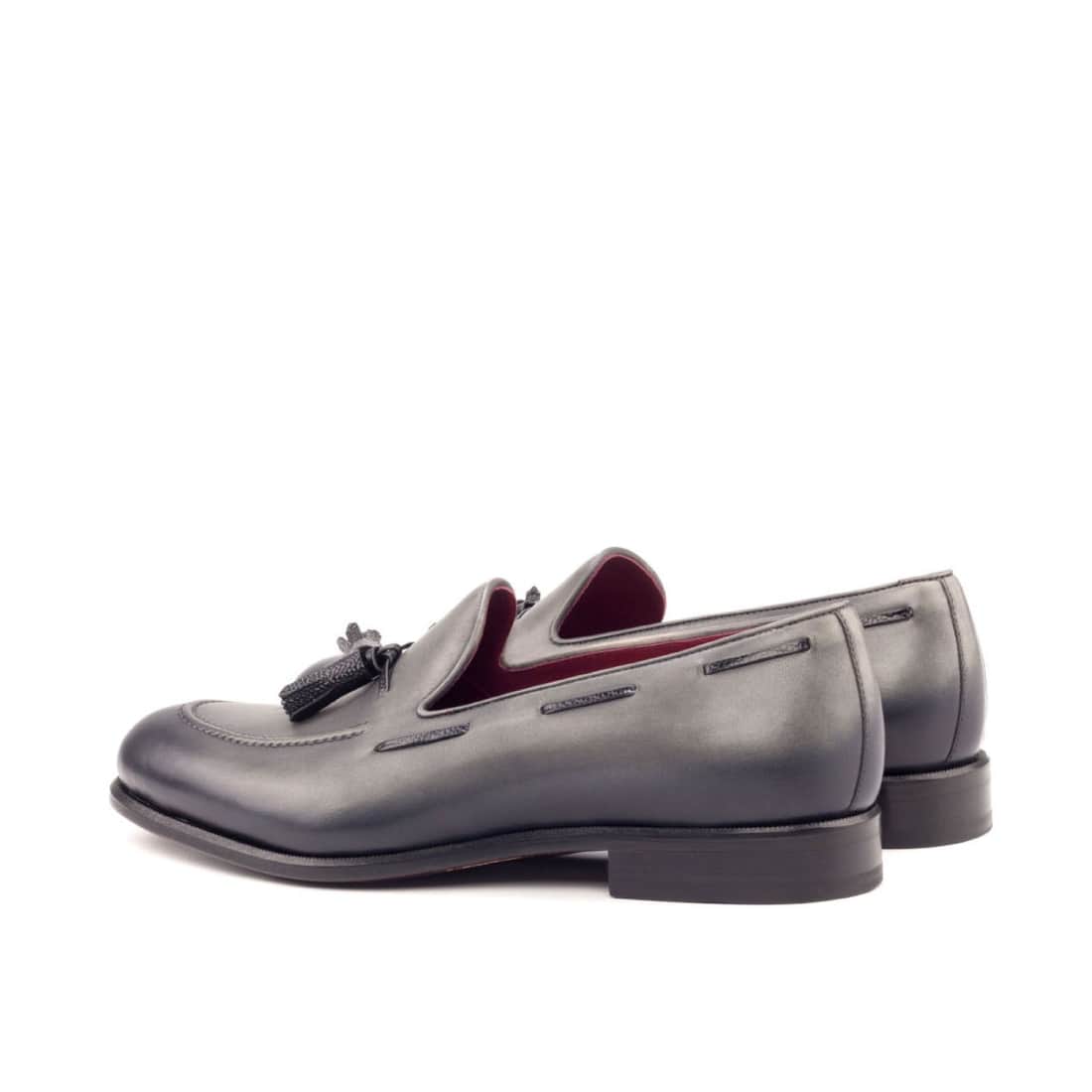 Mocassin à glands en cuir gris – vue 3