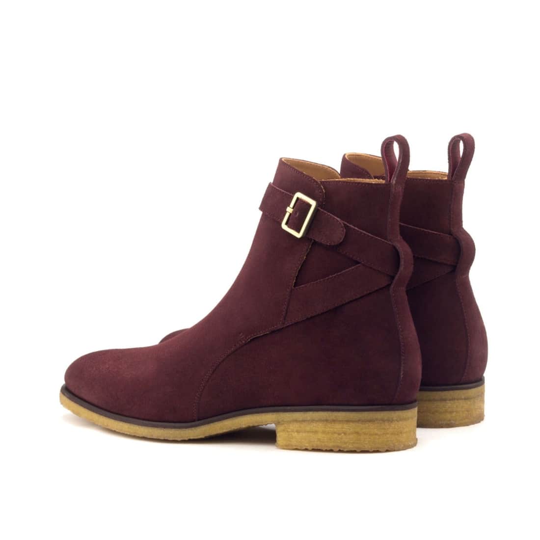 Bottines Jodhpur en daim bordeaux - Semelles Crêpe – vue 3