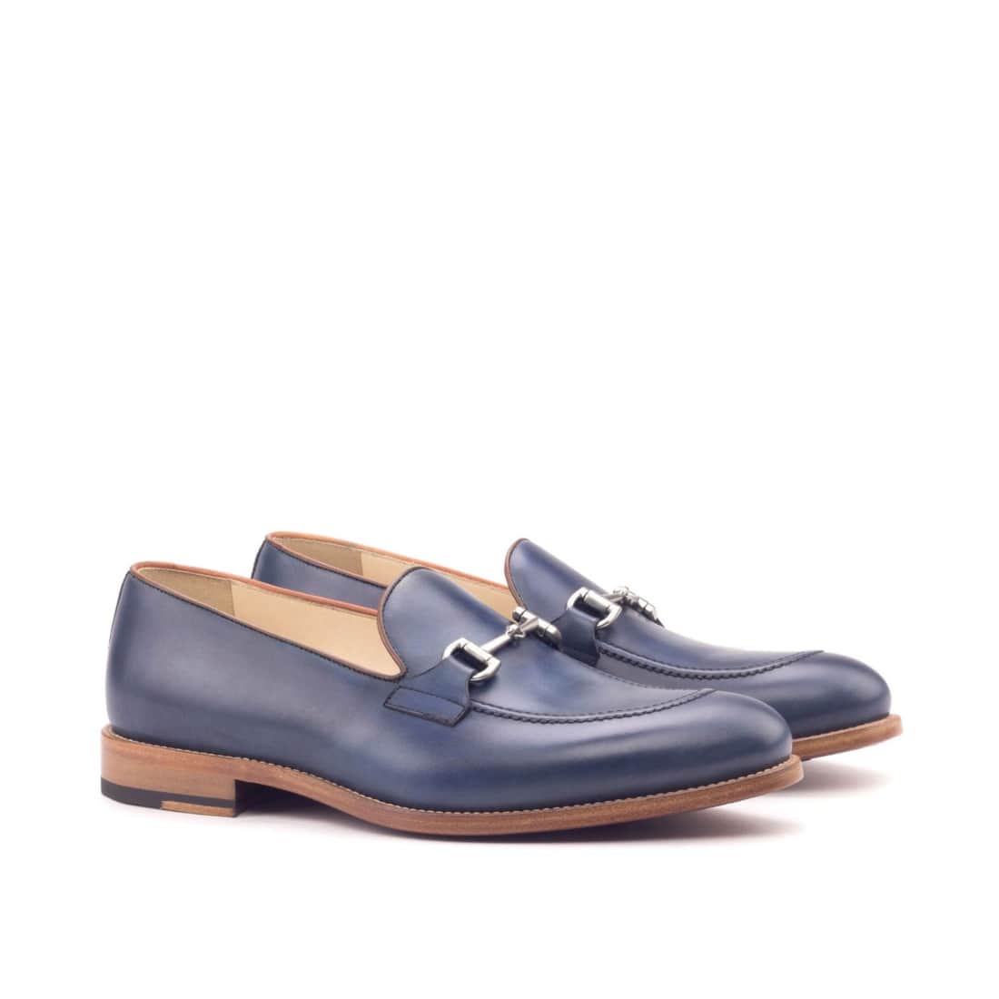 Mocassin à mors en cuir bleu marine