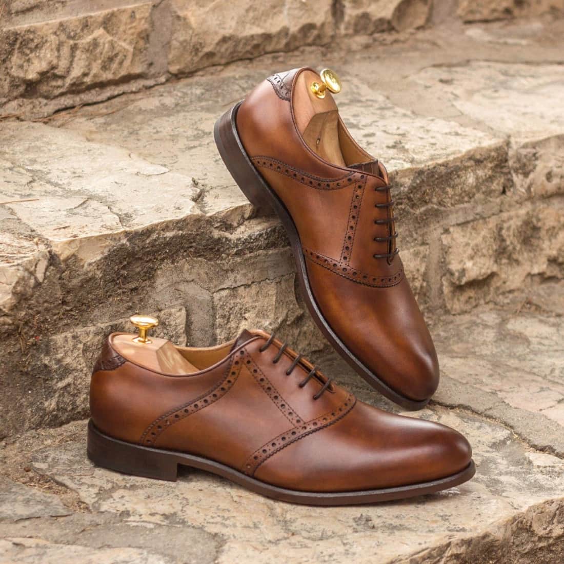 Richelieu Saddle en cuir marron clair – vue 4