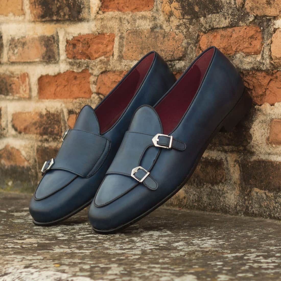 Mocassin Double Boucle en cuir bleu marine – vue 5