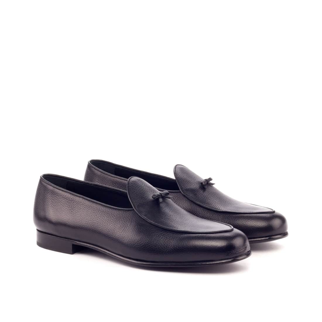 Mocassin Belge en cuir grainé noir