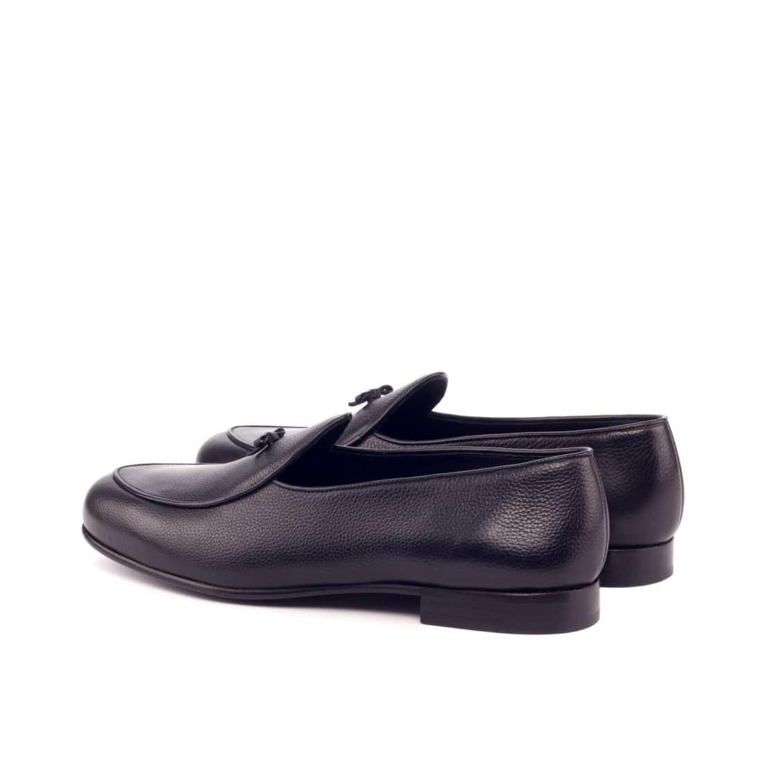Mocassin Belge en cuir grainé noir – vue 3