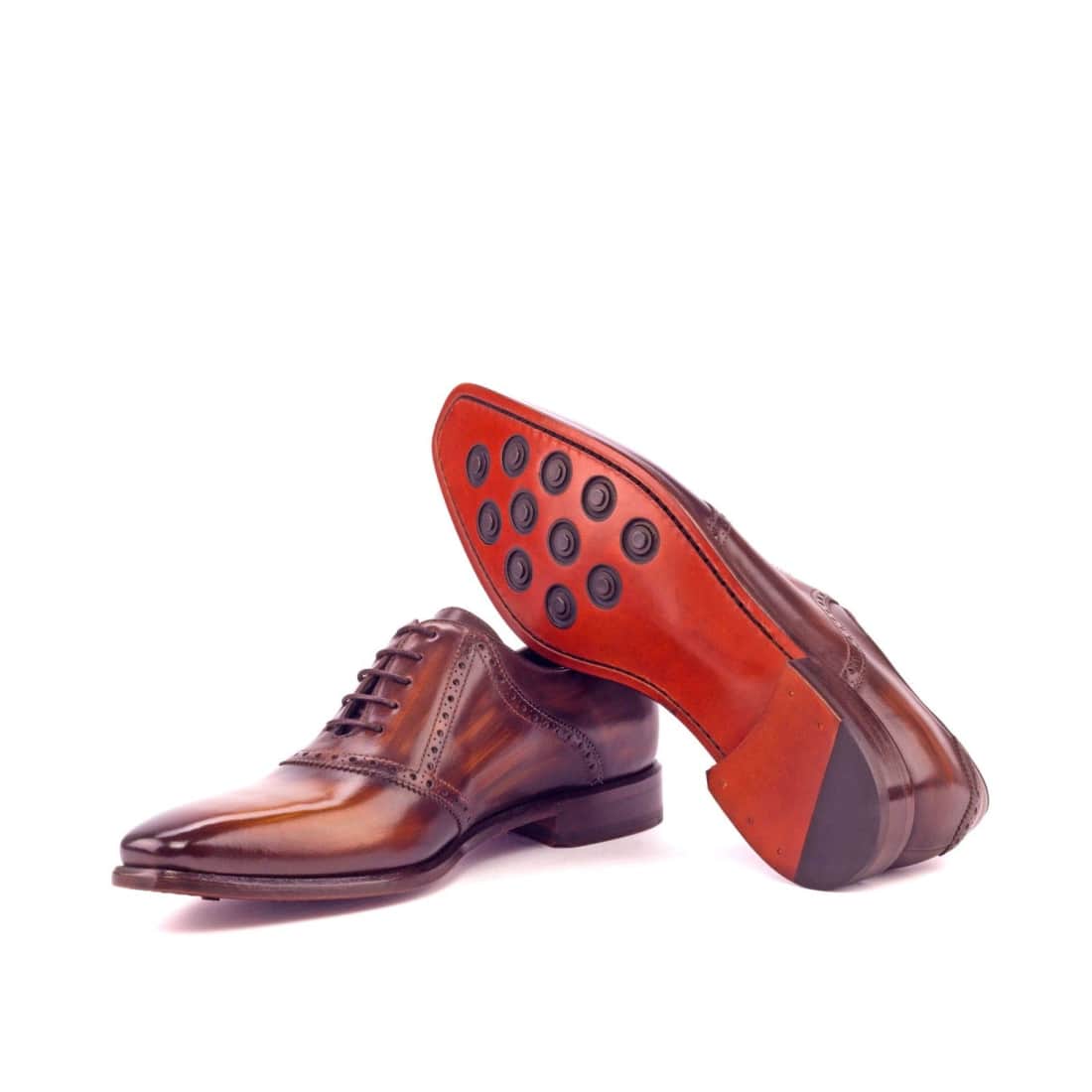 Richelieu Saddle en cuir patiné cognac – vue 2