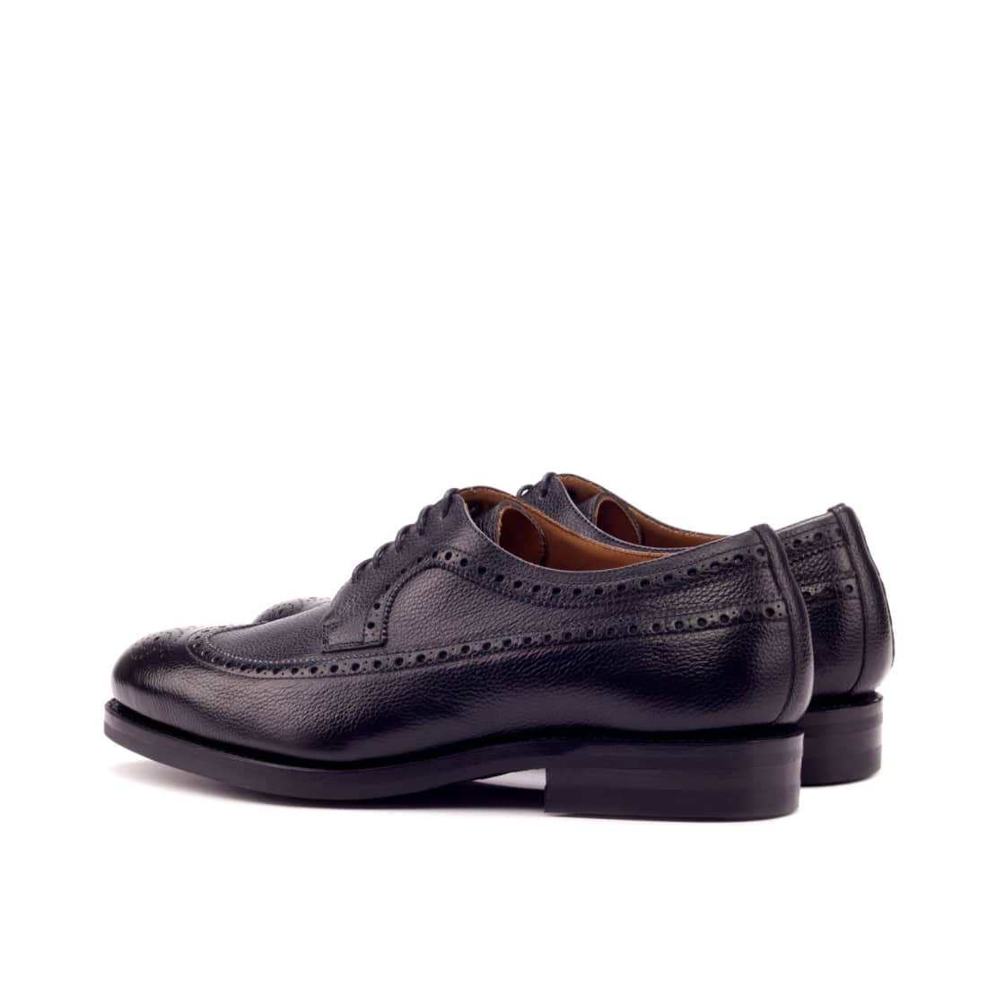 Derbie Brogue fleuri en cuir grainé noir - Semelles Dainite – vue 3