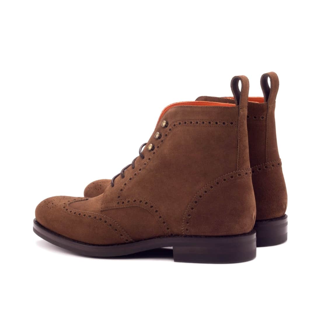 Bottines Derbies Brogue en daim marron - Semelles Dainite® – vue 3