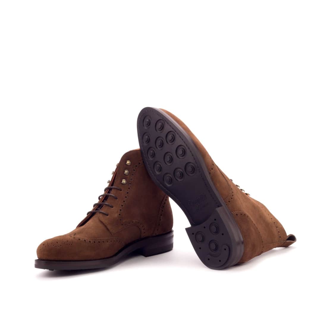 Bottines Derbies Brogue en daim marron - Semelles Dainite® – vue 2