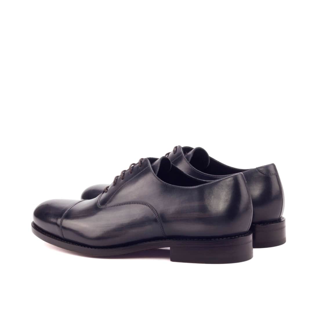 Richelieu bout droit en cuir patiné gris – vue 3