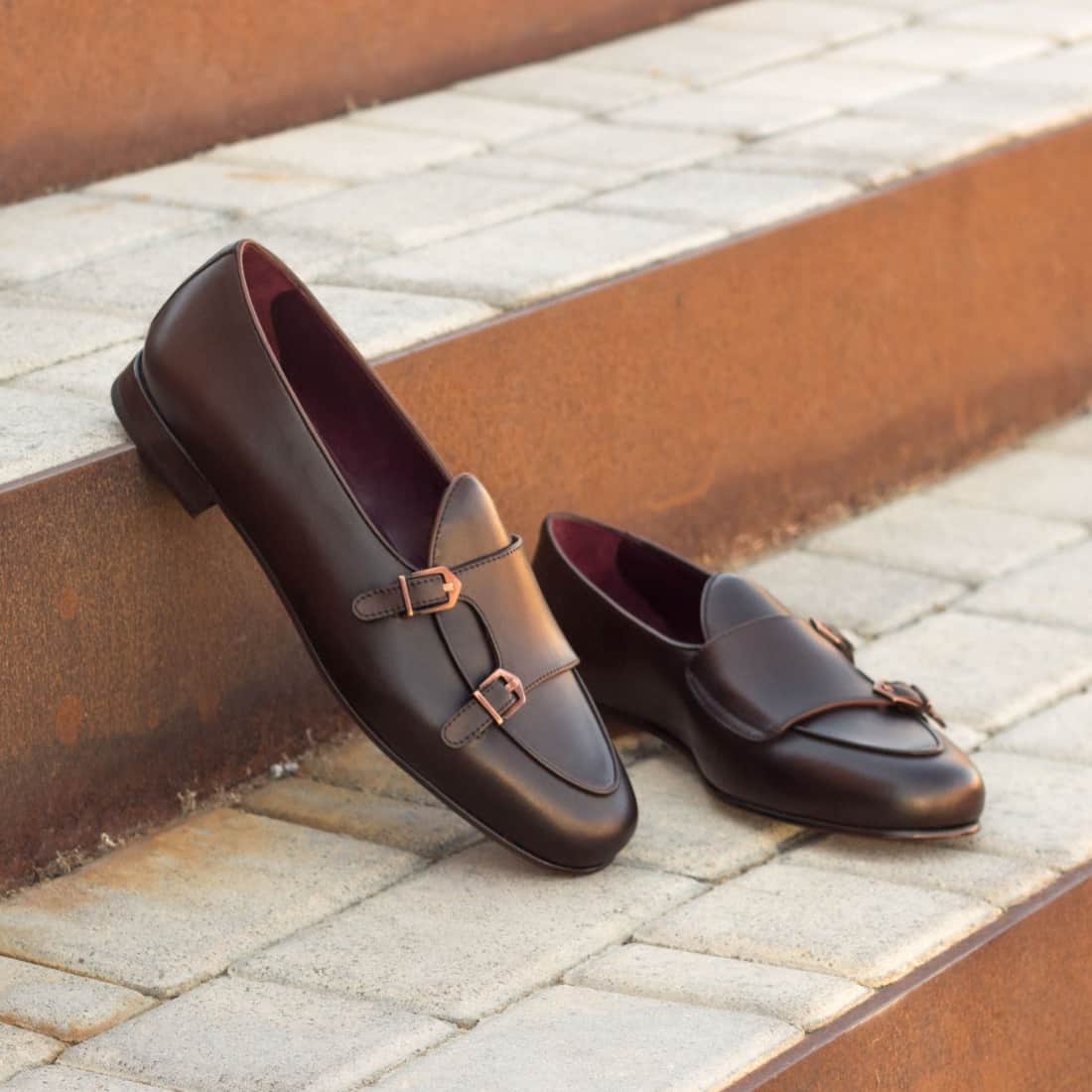 Mocassin Double Boucle en cuir marron foncé – vue 5