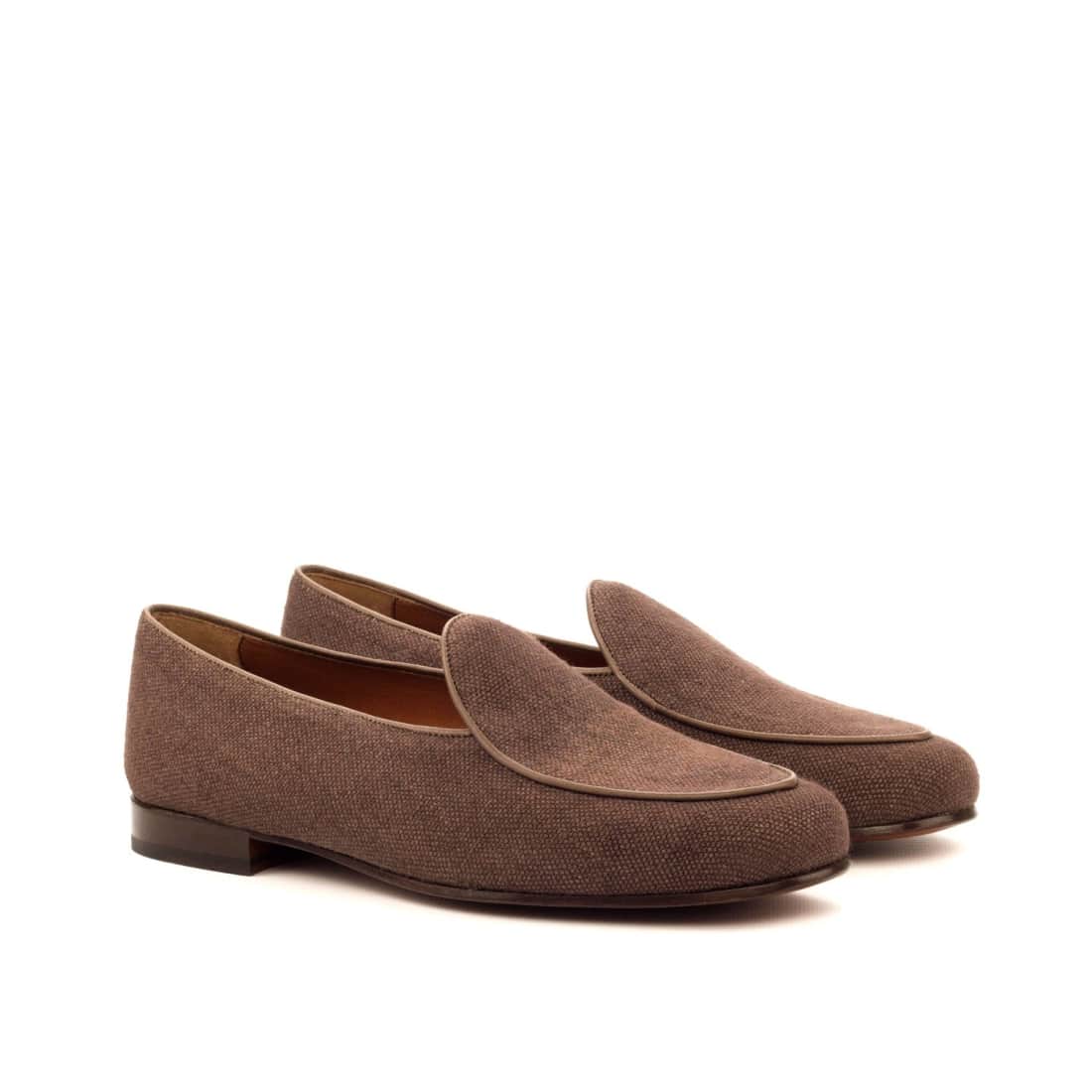 Mocassin Belge en lin marron