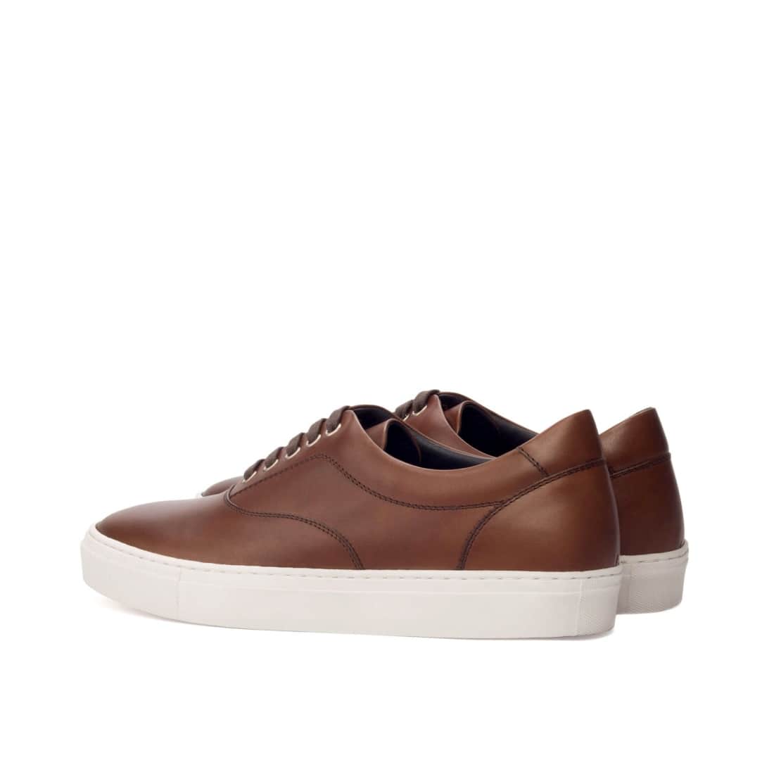 Sneakers Spinner en cuir marron moyen - Semelles Blanches – vue 3