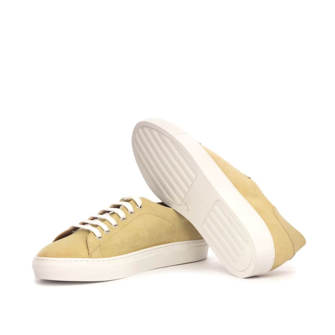 Sneakers Jersey en daim beige - Semelles Blanches – vue 2