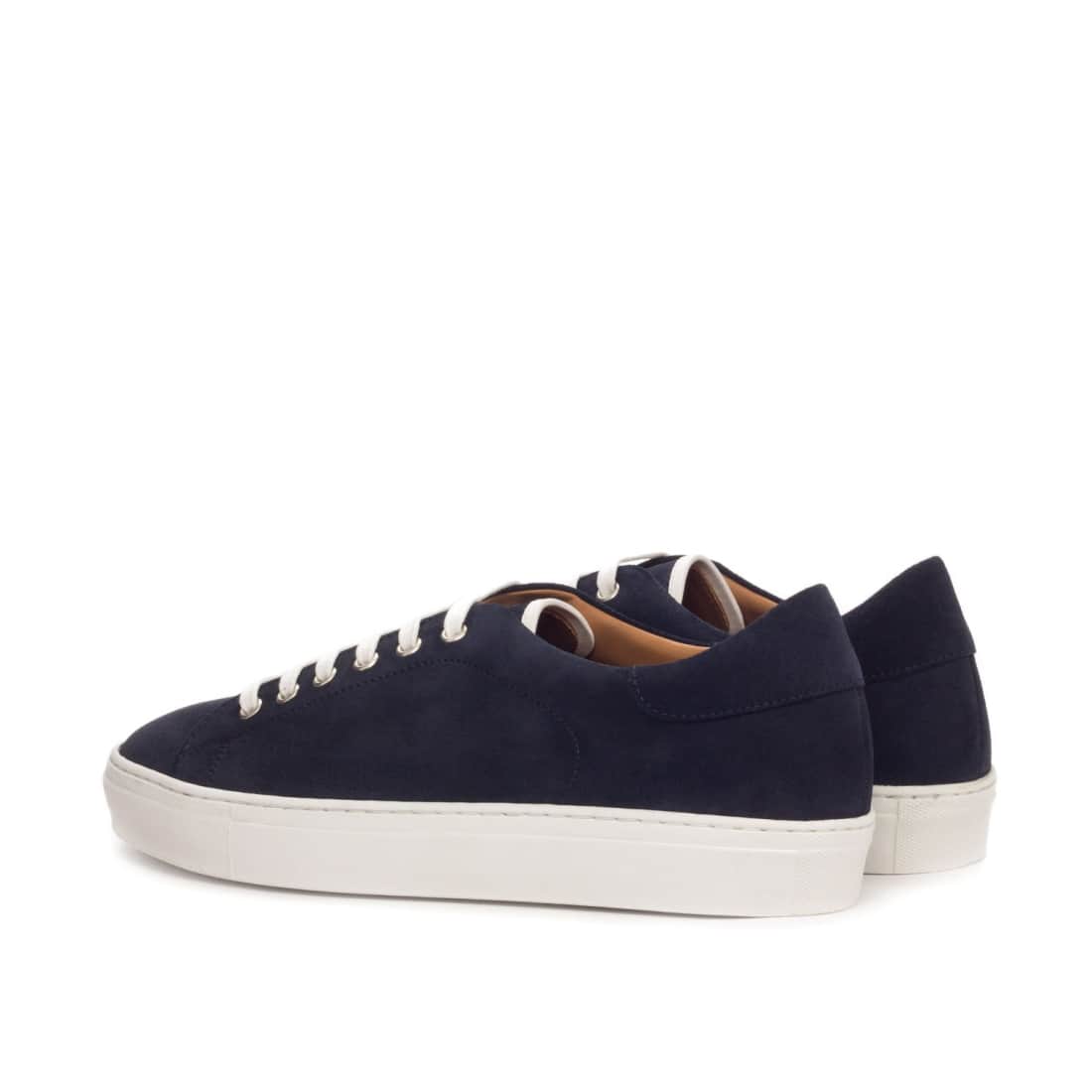 Sneakers Jersey en daim bleu - Semelles Blanches – vue 3