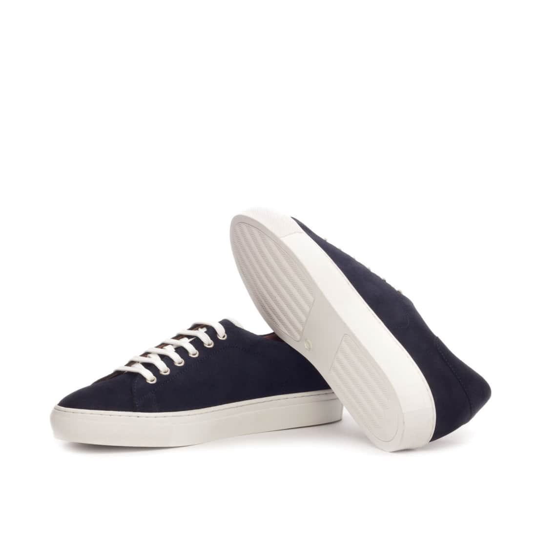 Sneakers Jersey en daim bleu - Semelles Blanches – vue 2