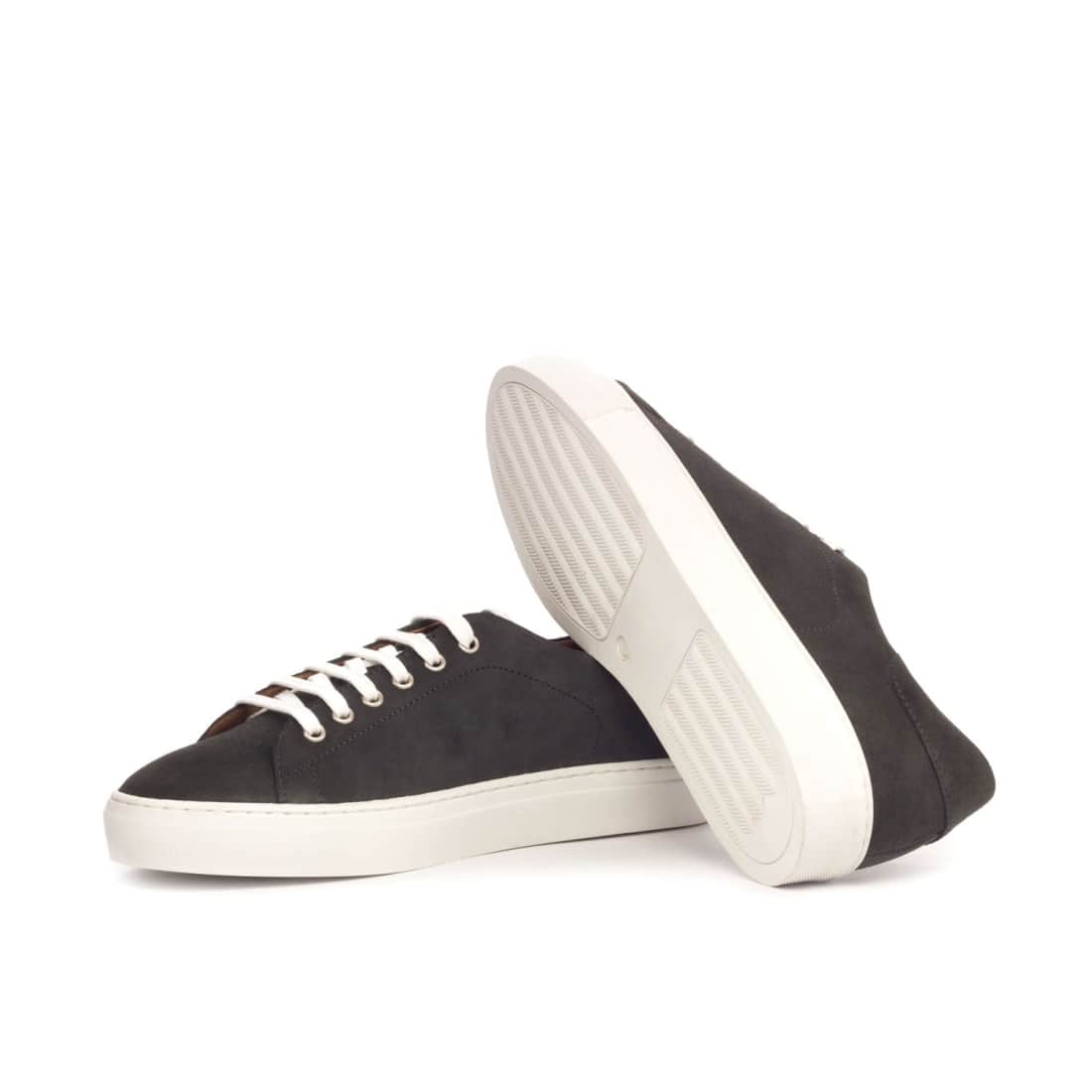 Sneakers Jersey en daim gris - Semelles Blanches – vue 2