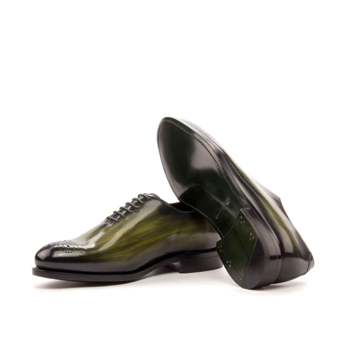 One Cut bout fleuri en cuir patiné vert – vue 2