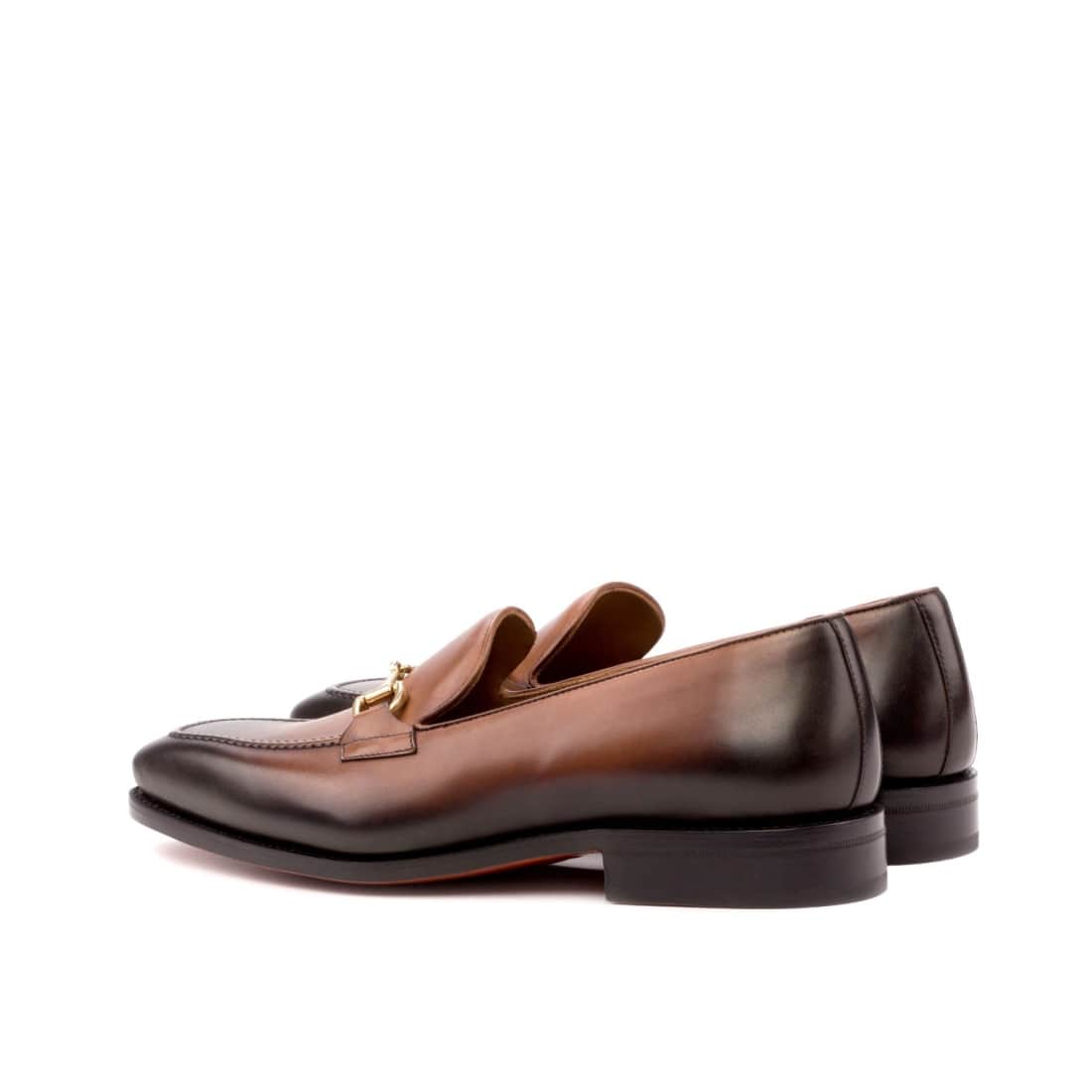 Mocassin à mors en cuir patiné marron – vue 3