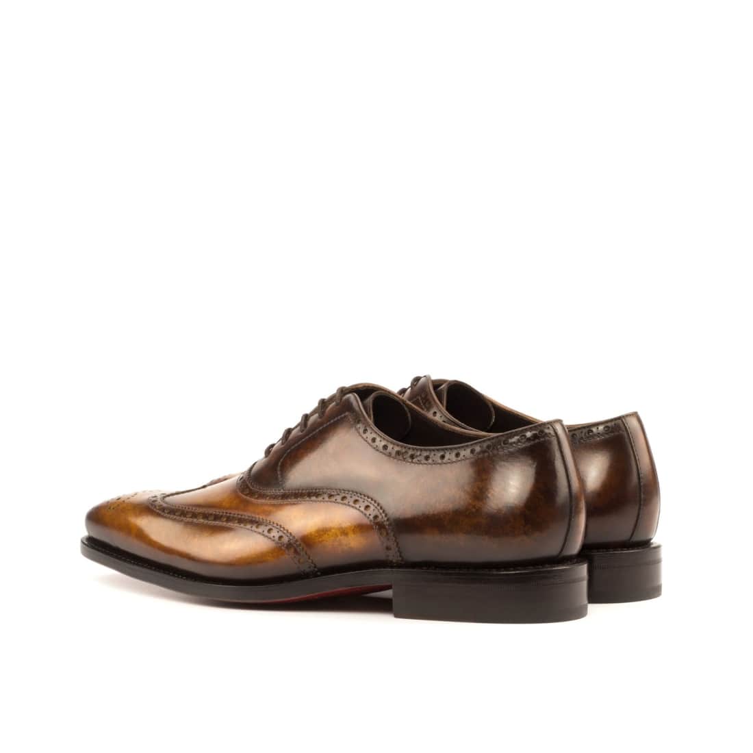 Richelieu fleuri en cuir patiné coganc et marron – vue 3