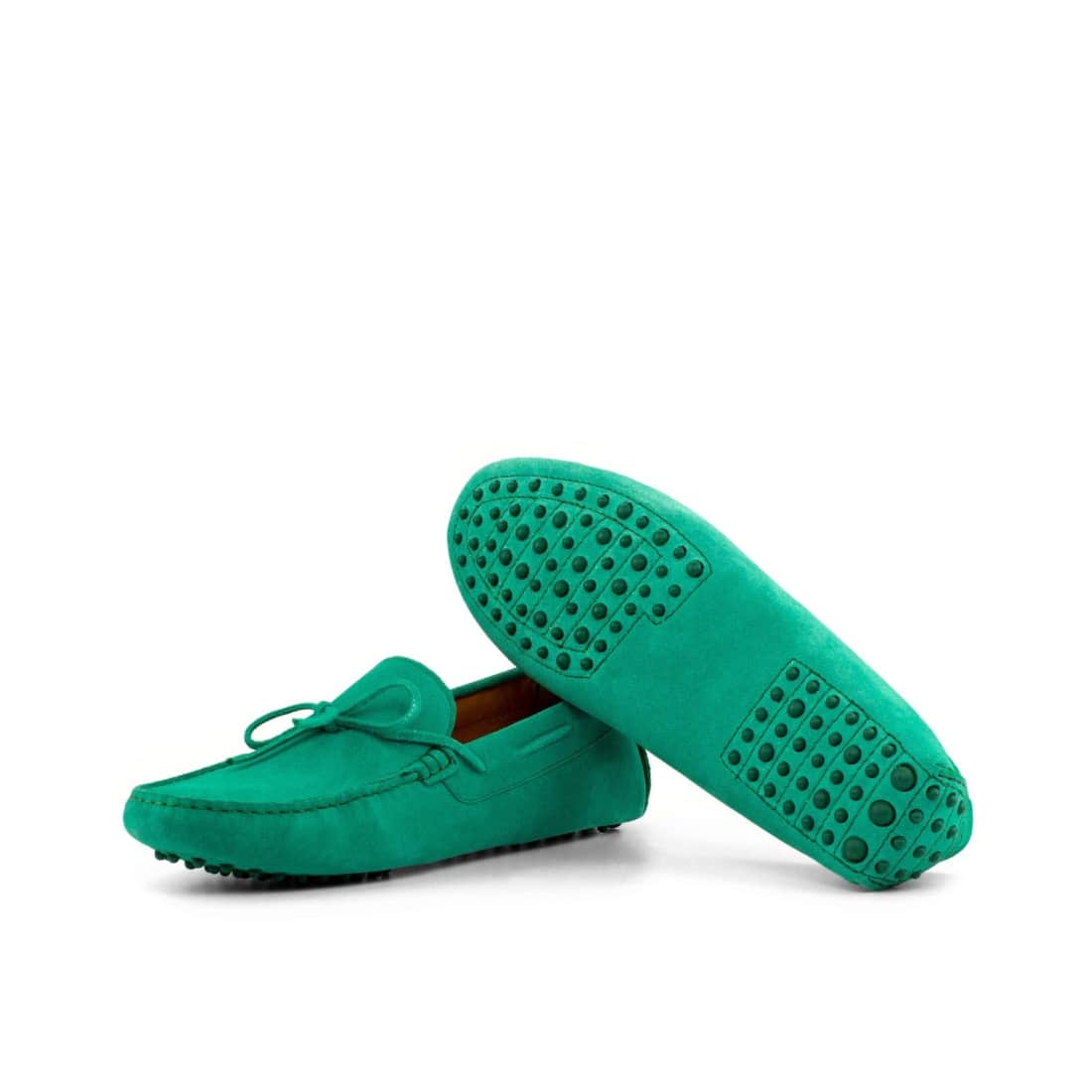 Mocassin Driver en daim vert – vue 2