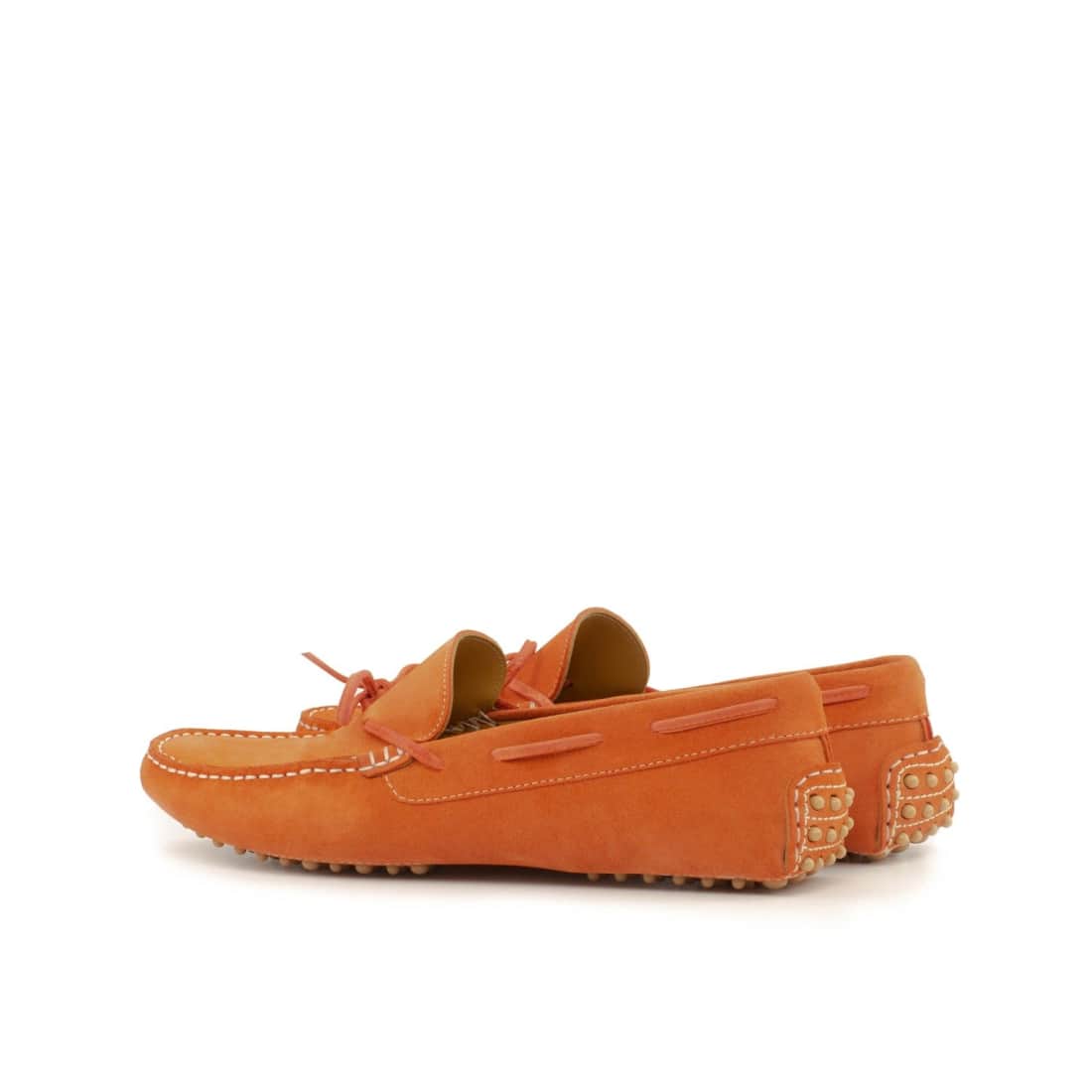 Mocassin Driver en daim orange – vue 3
