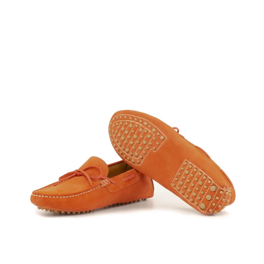 Mocassin Driver en daim orange – vue 2