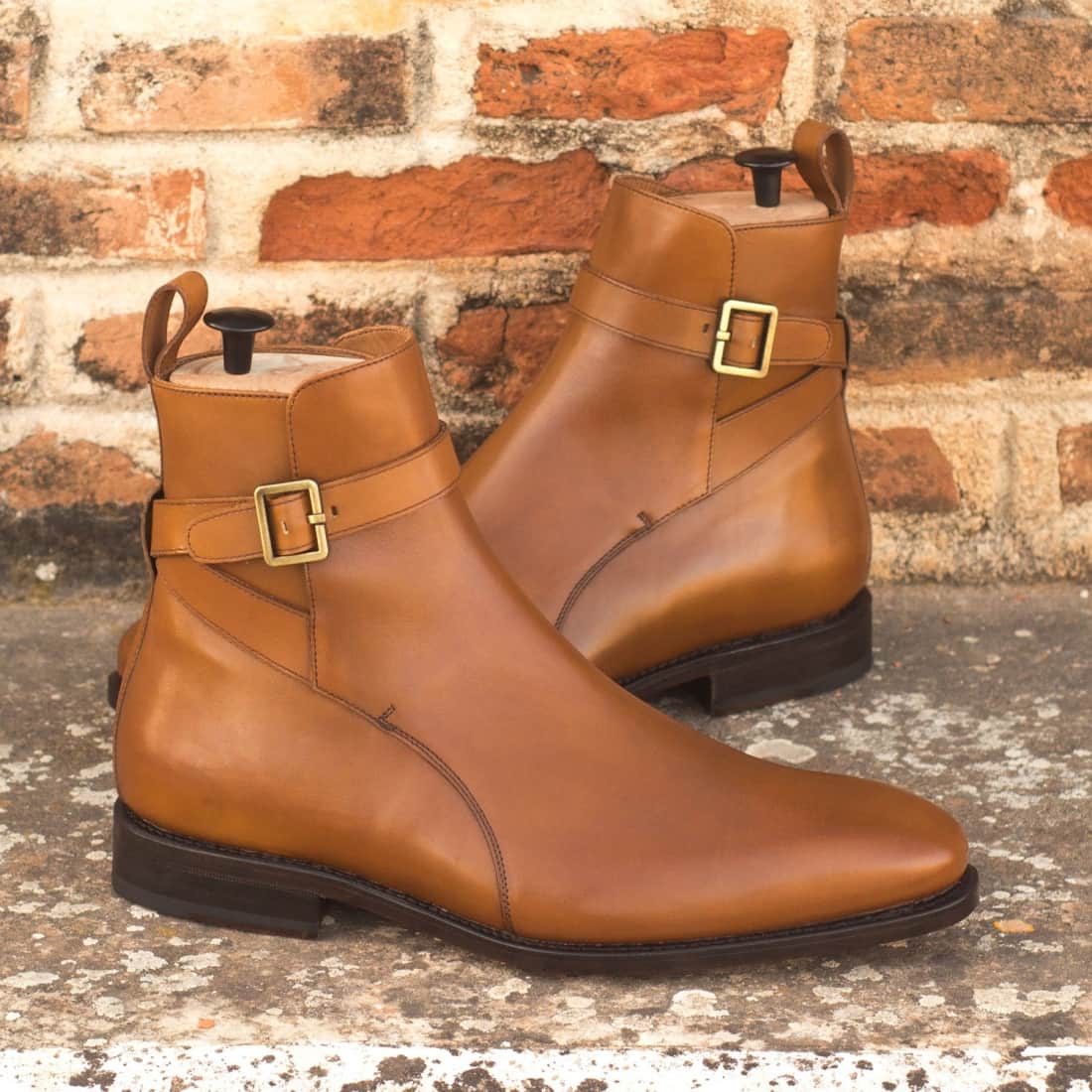 Bottines Jodhpur en cuir marron clair – vue 4