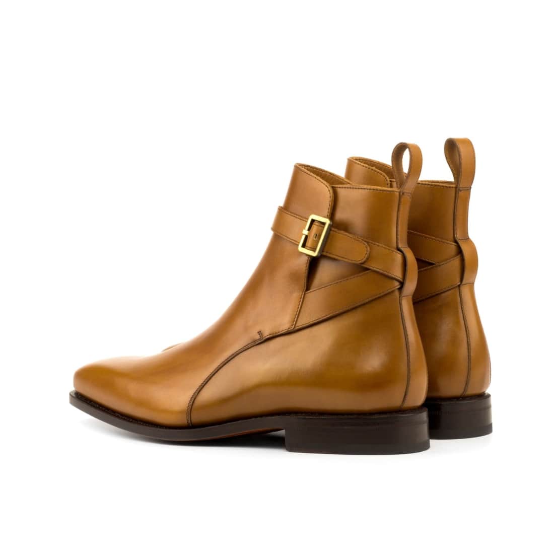 Bottines Jodhpur en cuir marron clair – vue 3