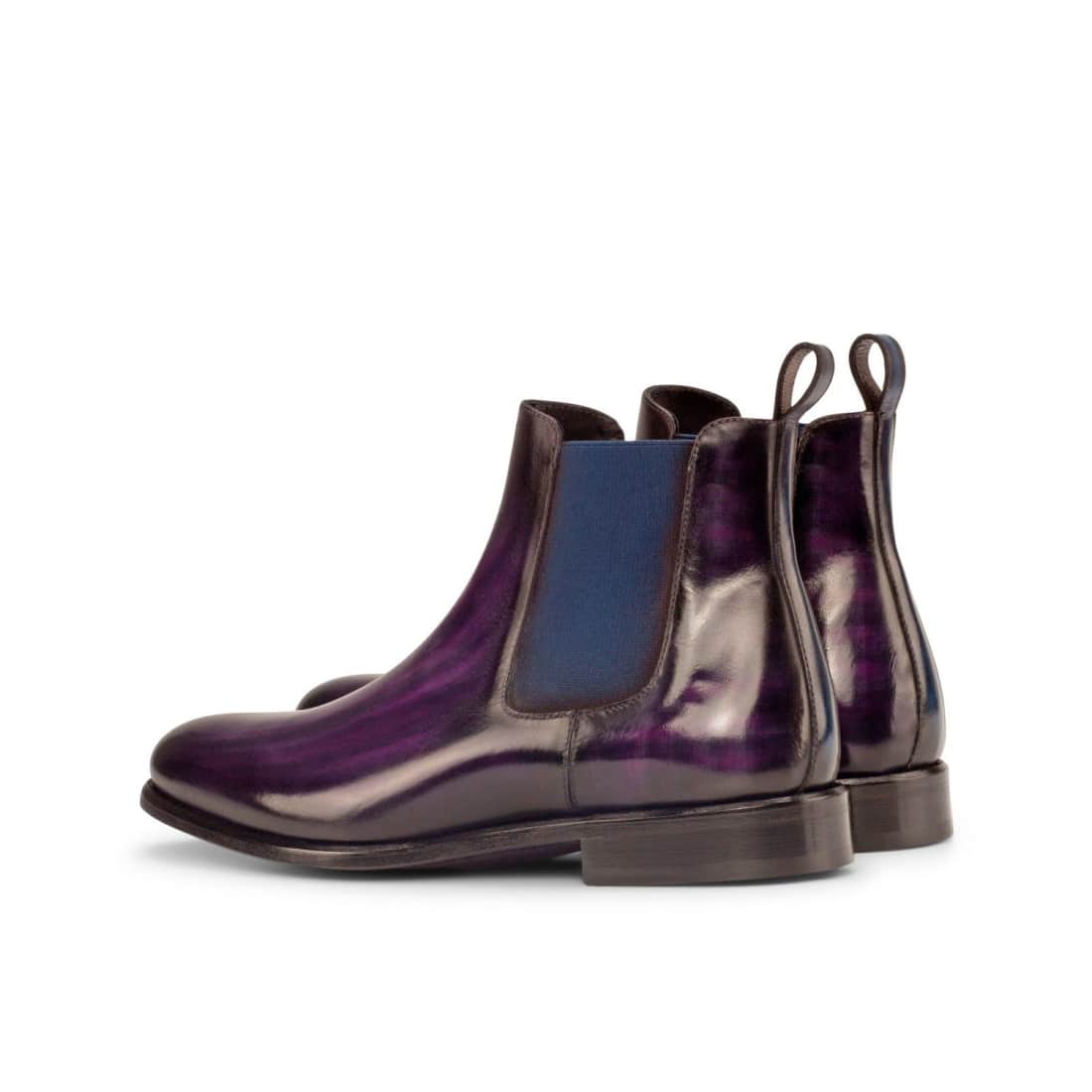 Cheslea Boots en cuir patiné violet – vue 3