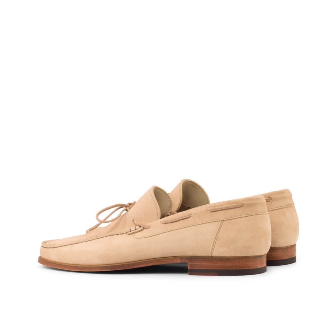 Mocassin bateau en daim beige – vue 3