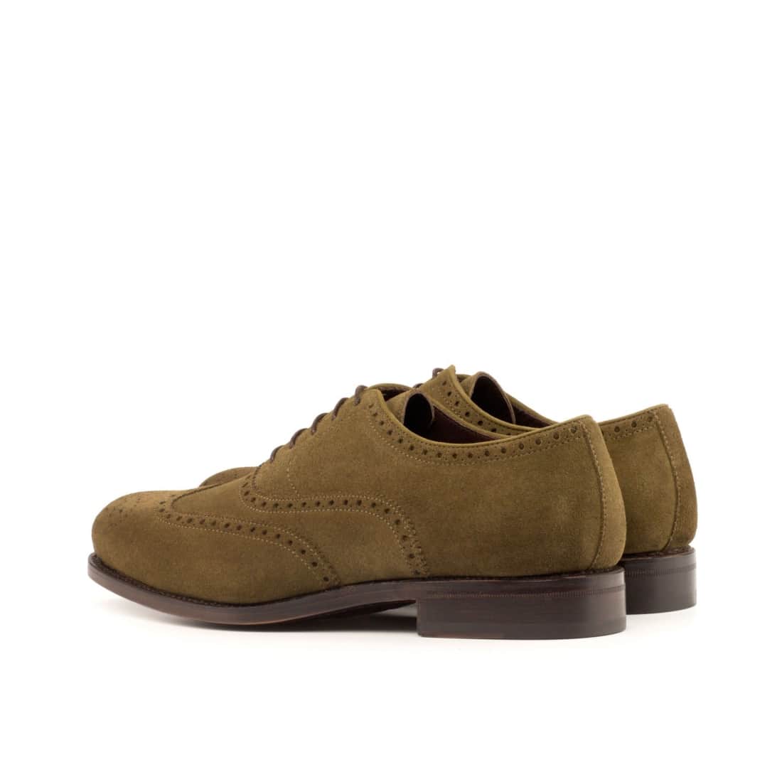 Richelieu fleuri en daim kaki – vue 3