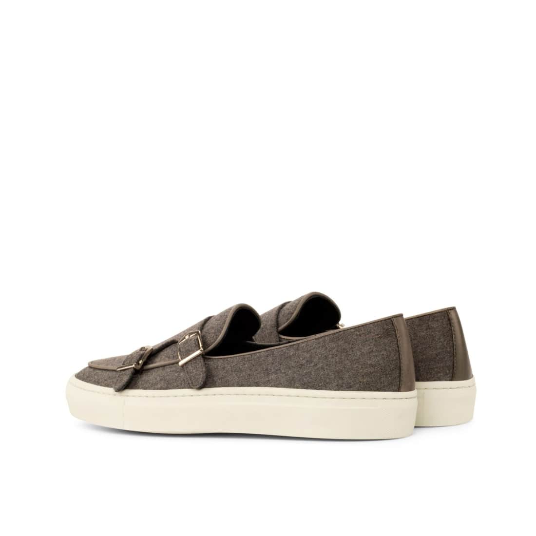 Sneaker Mocassin Double Boucle en flannelle gris – vue 3