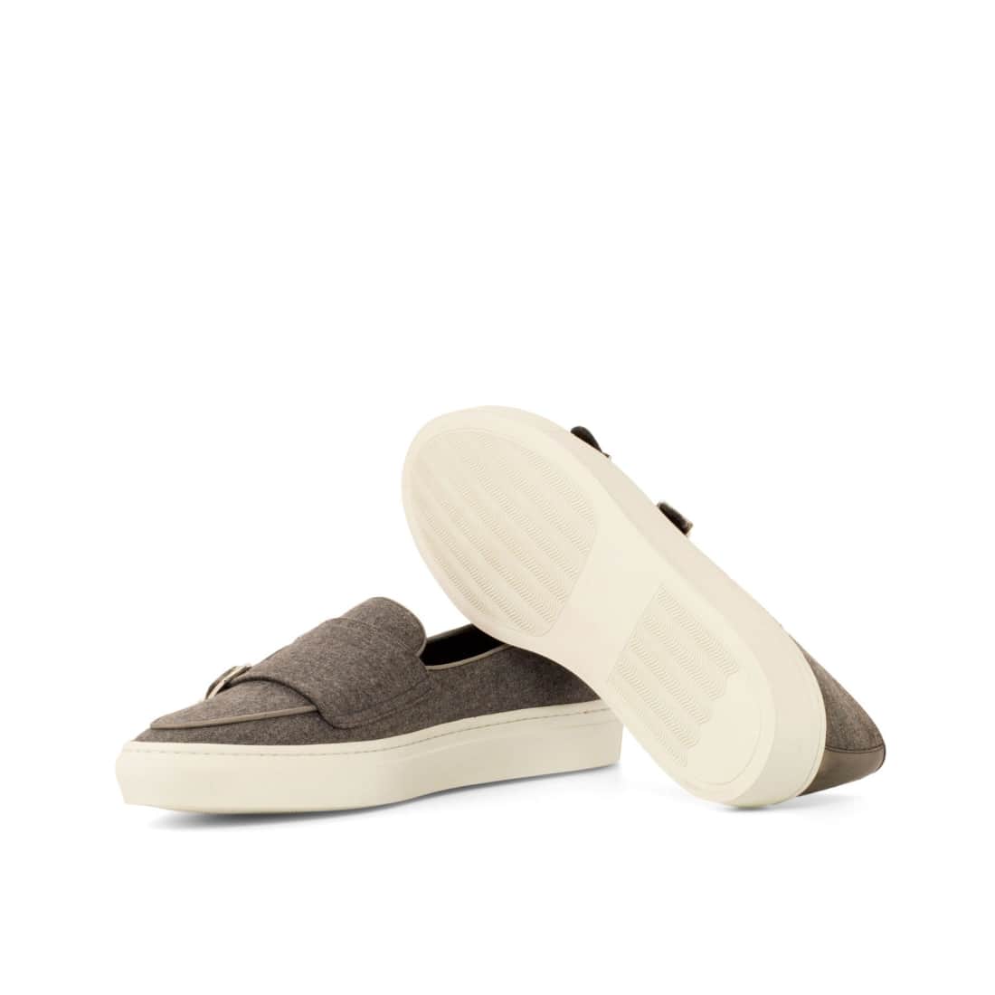 Sneaker Mocassin Double Boucle en flannelle gris – vue 2