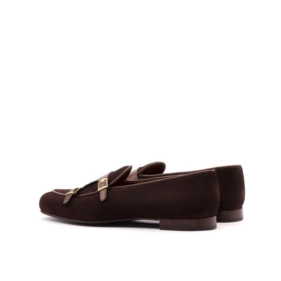 Mocassin Double Boucle en cuir et daim marron foncé – vue 3