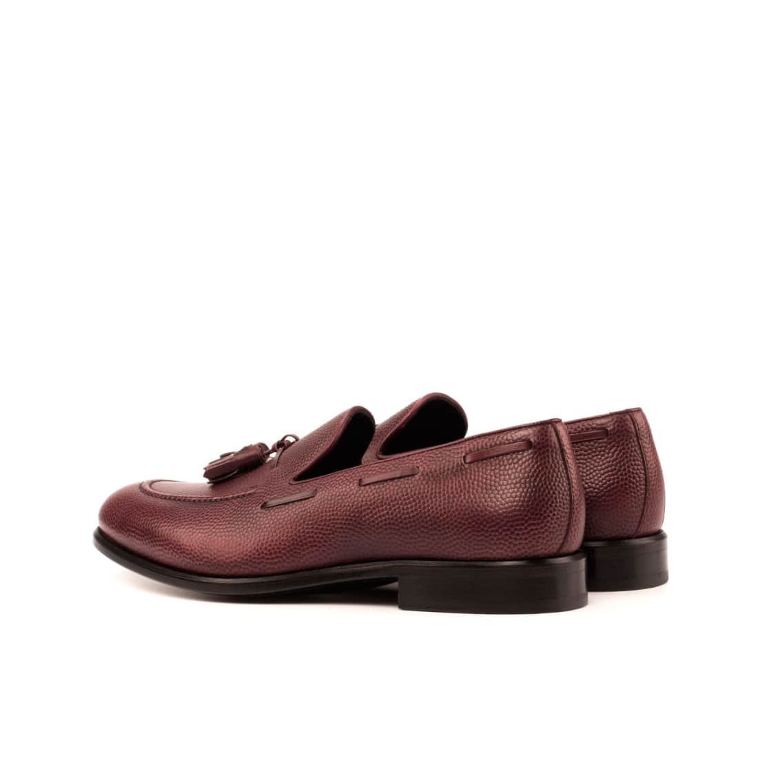 Mocassin à glands en cuir grainé bordeaux – vue 3