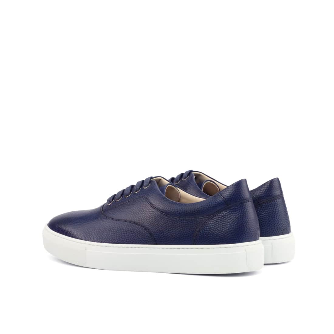 Sneakers Spinner en cuir grainé bleu marine - Semelles Blanches – vue 3