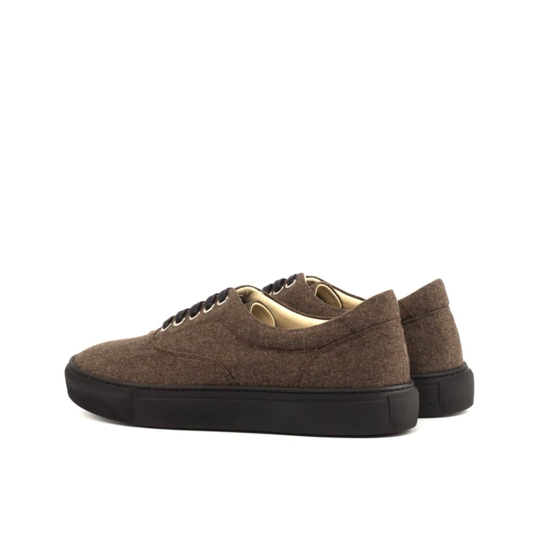 Sneakers Spinner en flanelle marron - Semelles Noires – vue 3