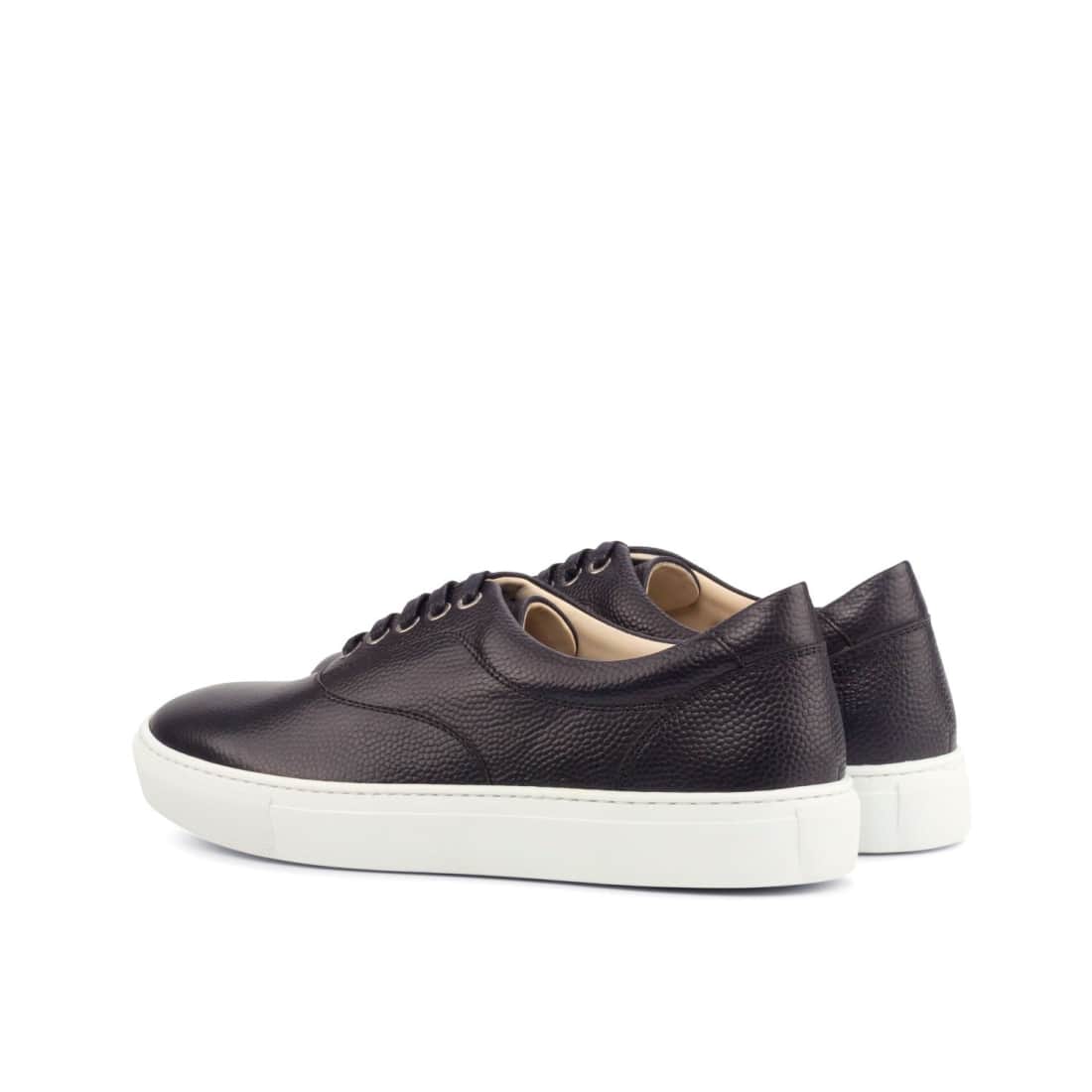 Sneakers Spinner en cuir grainé noir - Semelles Blanches – vue 3