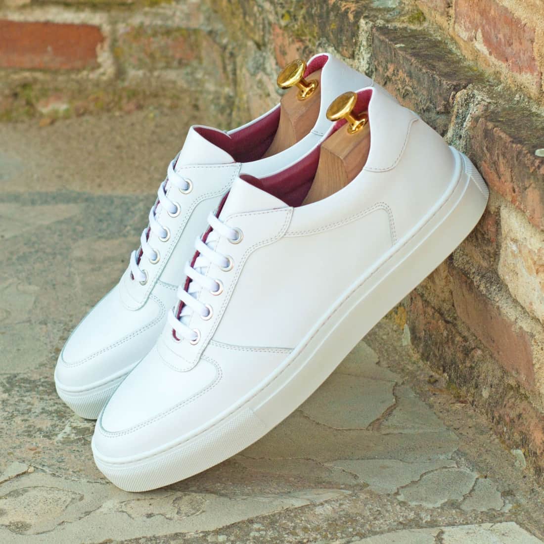 Sneakers Bumper en cuir blanc - Semelles Blanches – vue 5