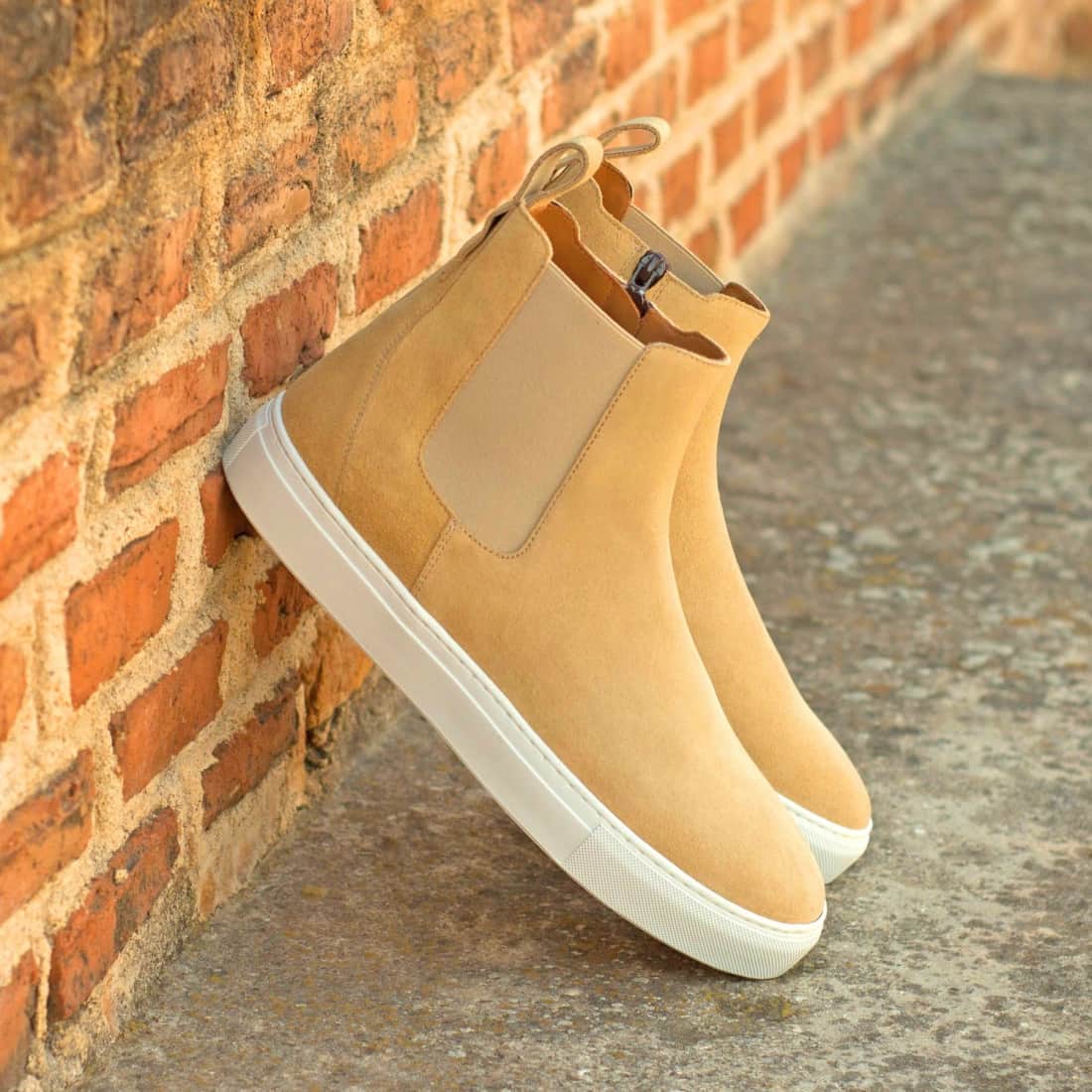 Cheslea Boots Sneakers en daim beige – vue 4