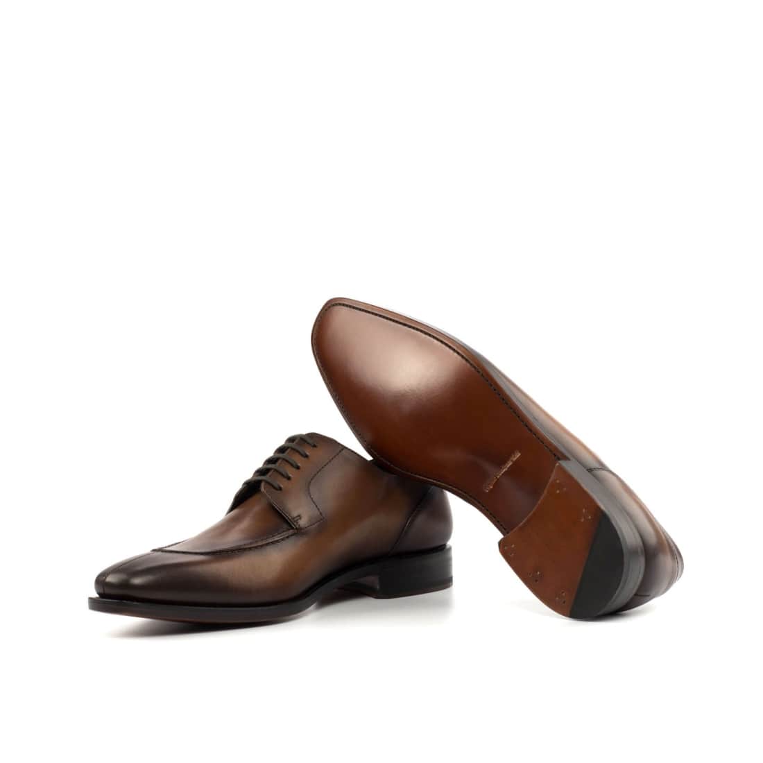 Derbie Chasse en cuir patiné marron moyen – vue 2