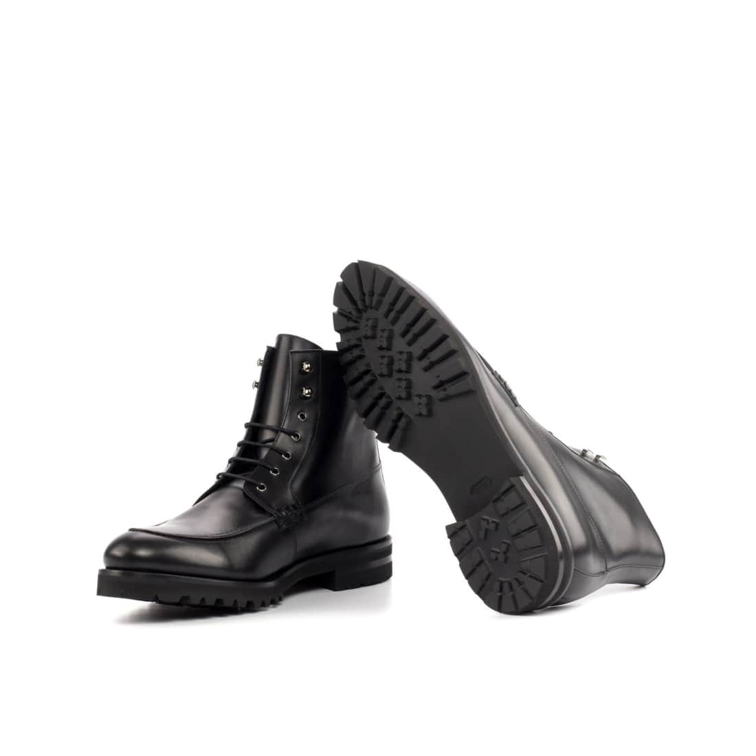 Bottines Derby Demi-Chasse en cuir noir - Semelles Commando – vue 2