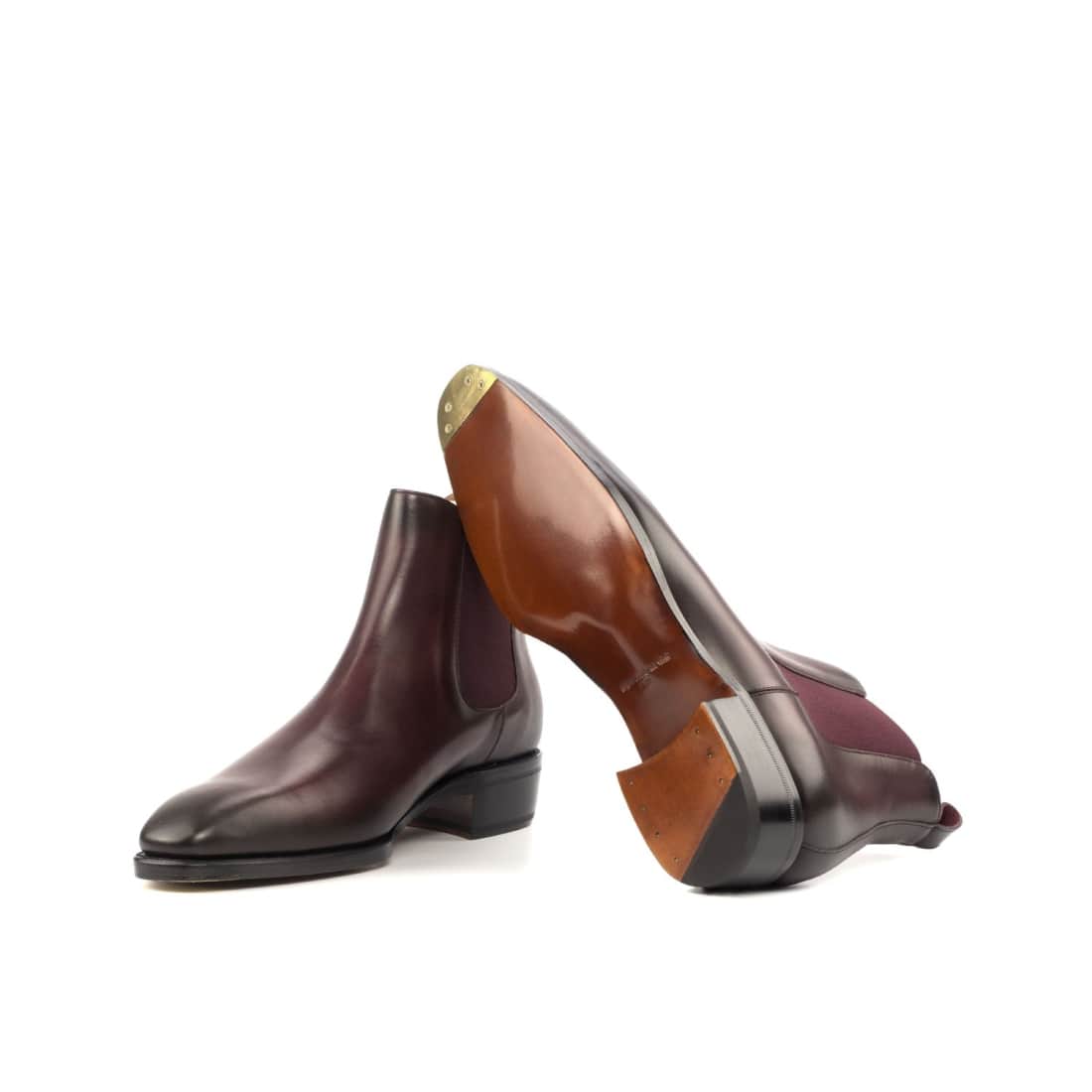 Cheslea Boots en cuir patiné bordeaux – vue 2