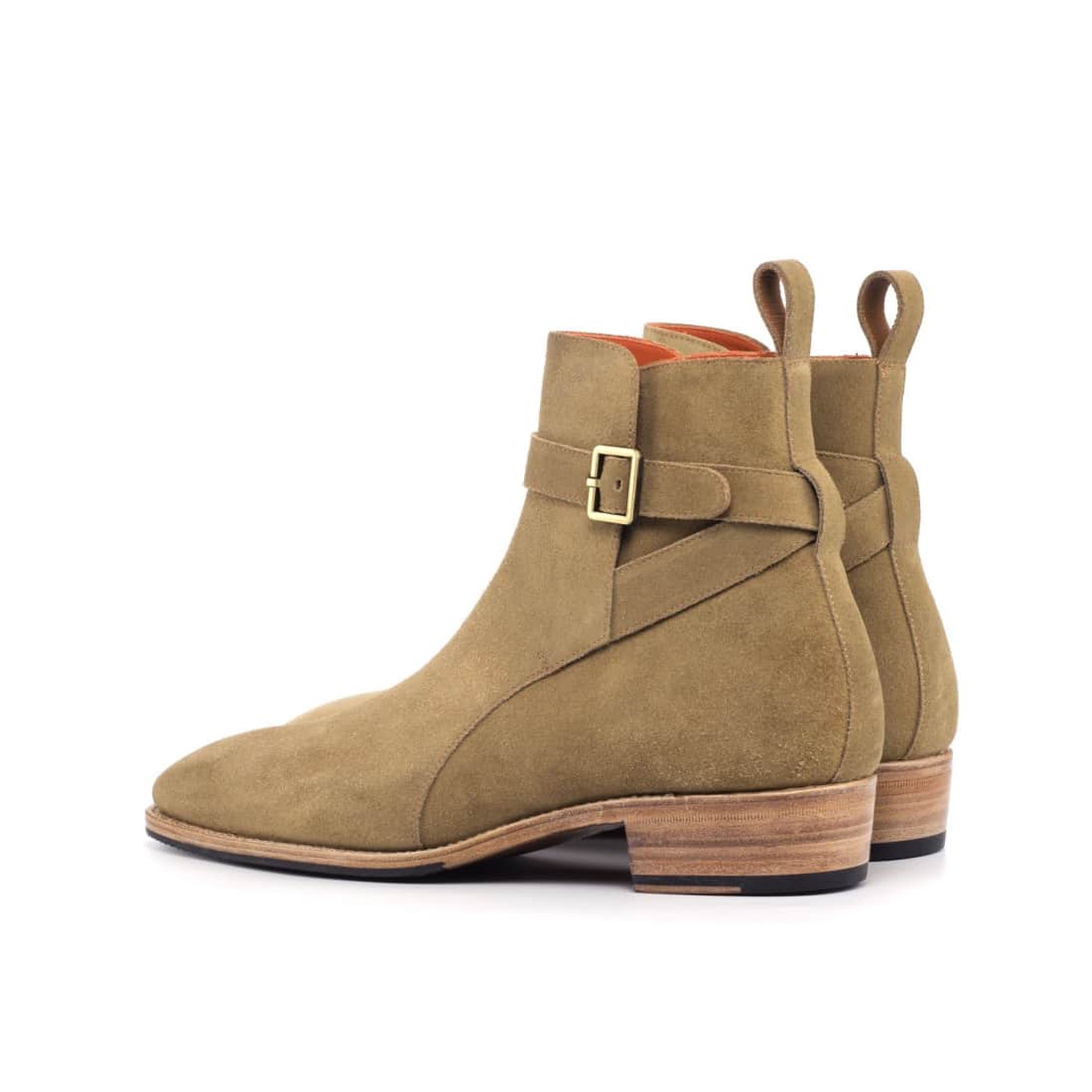 Bottines Jodhpur en daim beige – vue 3