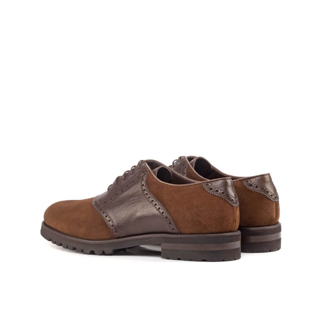 Richelieu Saddle en cuir daim et cuir marron – vue 3